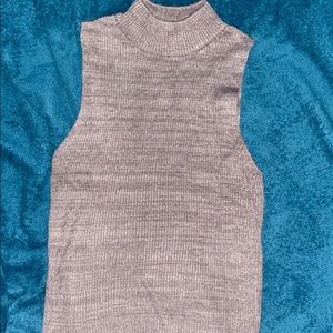 Light Gray Sleeveless Turtleneck